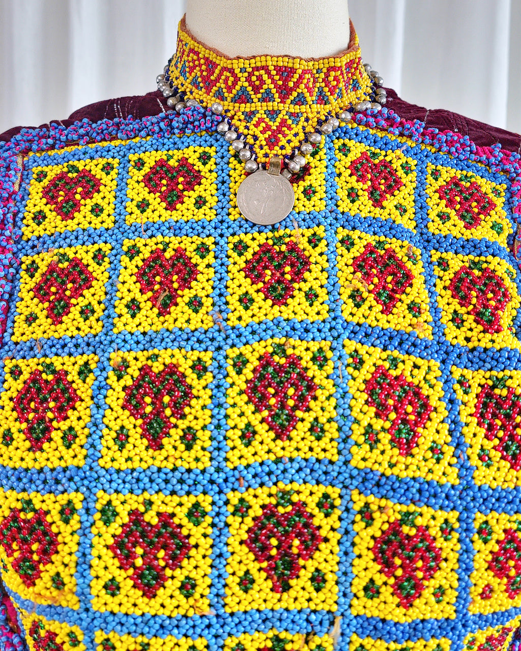 Afghan Heavily Beaded Mirrored Traditional Dress Bodice