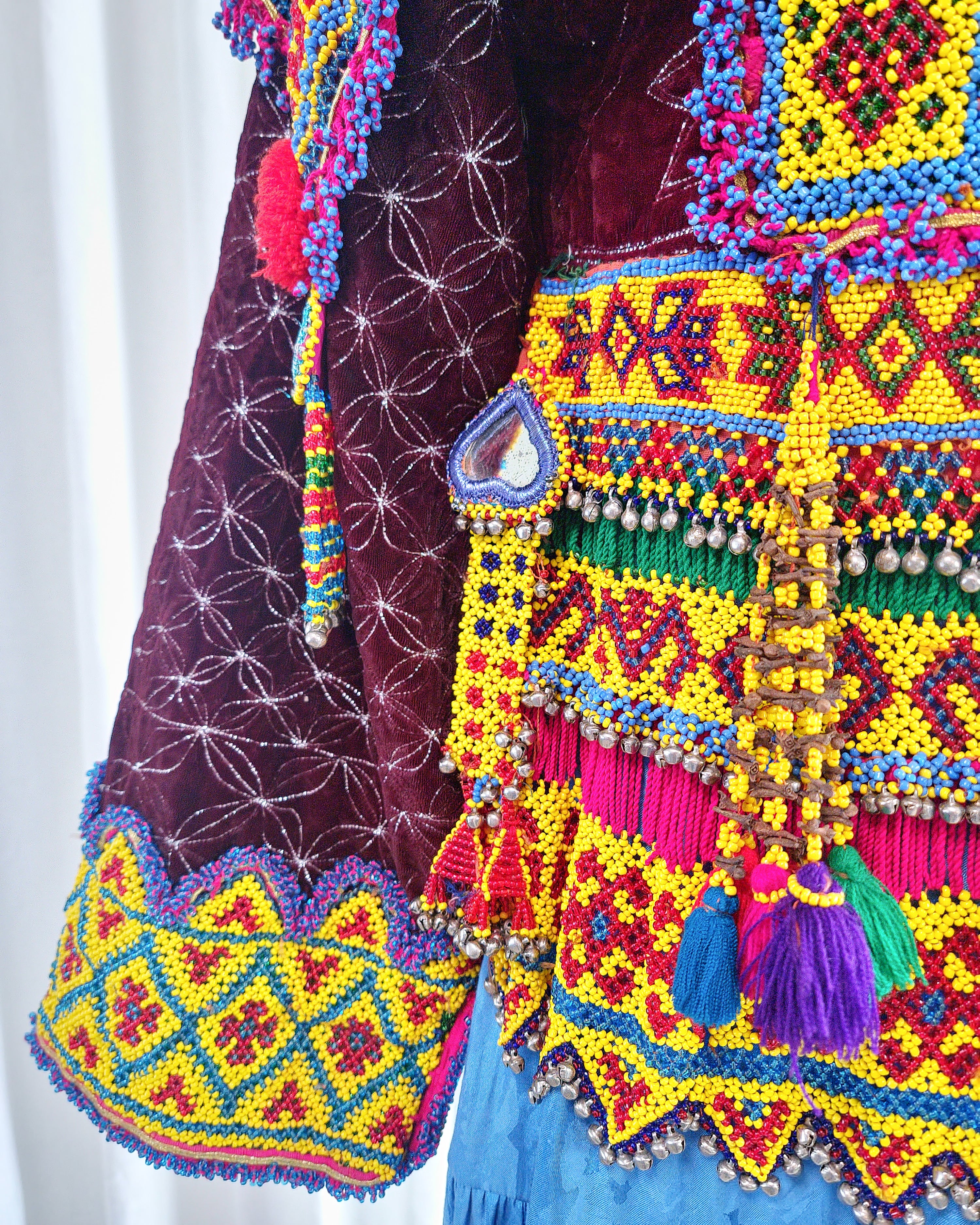 Afghan Heavily Beaded Mirrored Traditional Dress Bodice