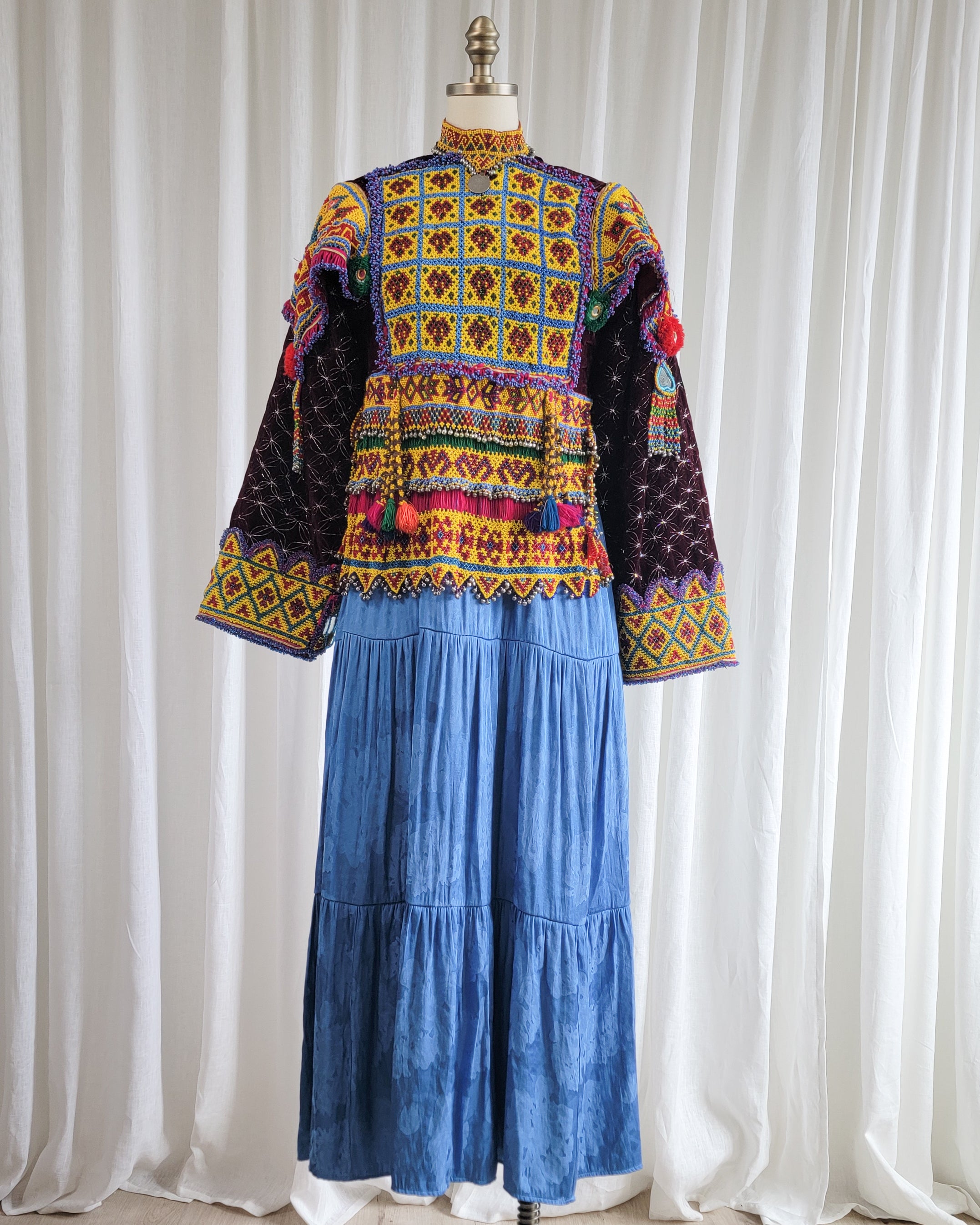 Afghan Heavily Beaded Mirrored Traditional Dress Bodice