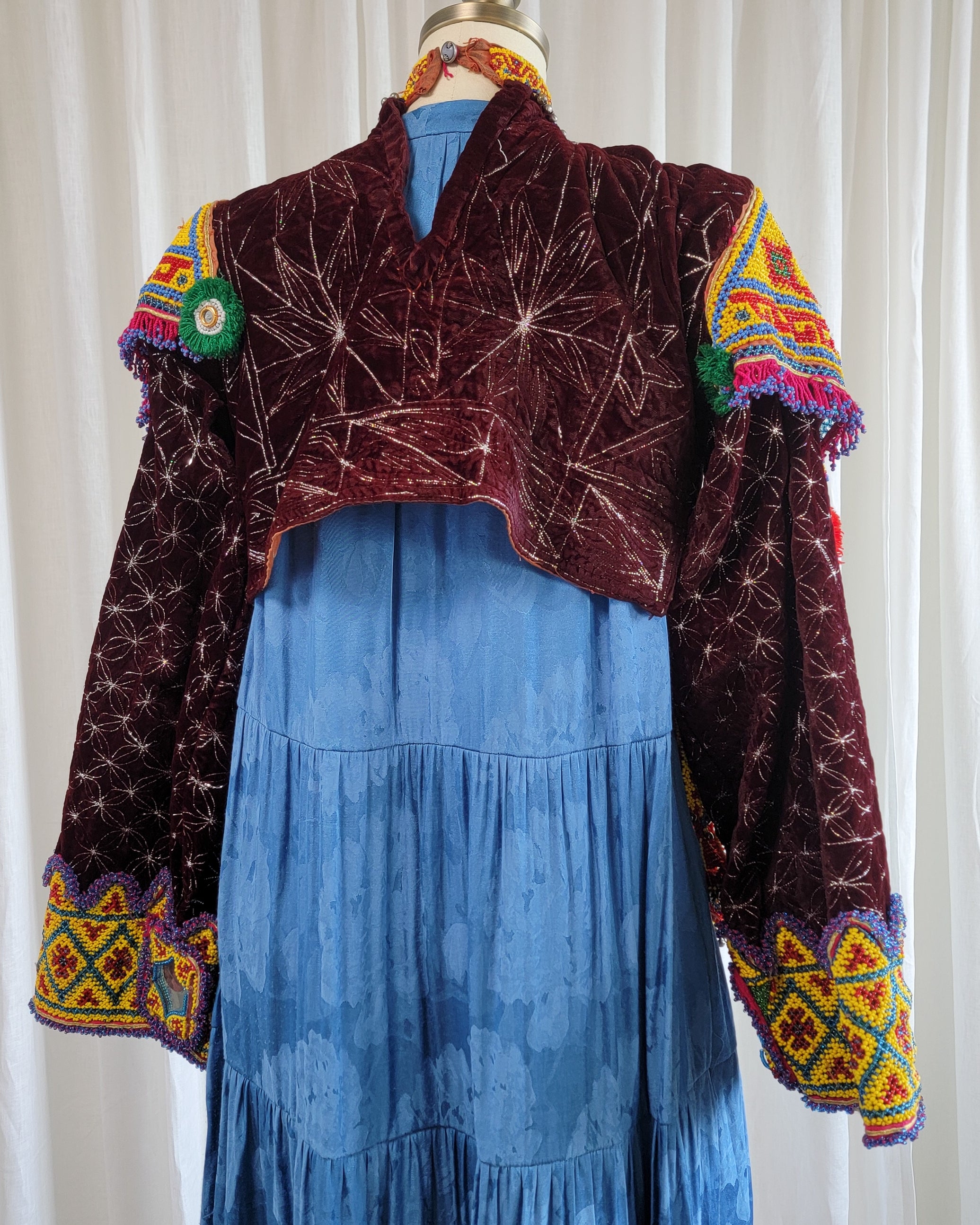 Afghan Heavily Beaded Mirrored Traditional Dress Bodice