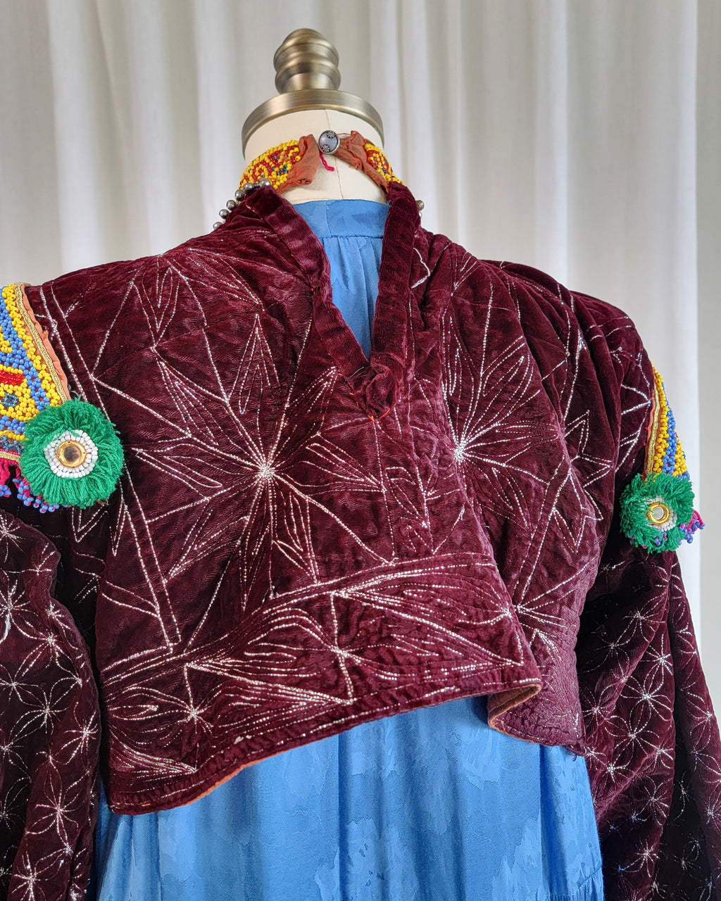 Afghan Heavily Beaded Mirrored Traditional Dress Bodice