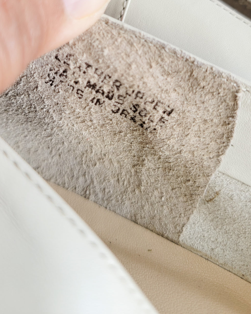 90s Etienne Aigner Cream Leather Loafers Sz 9.5