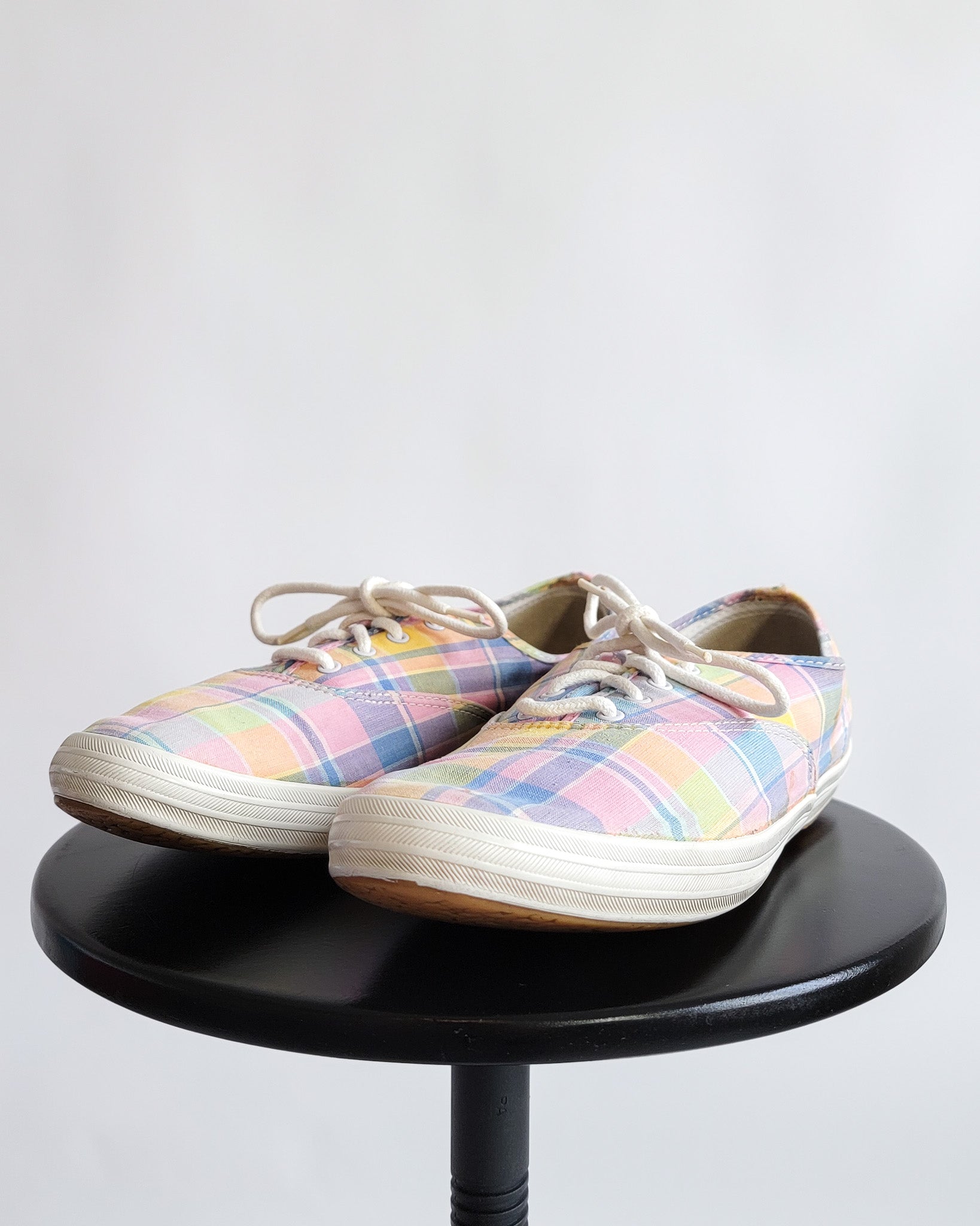 1983 Keds Pastel Plaid Shoe Sz 9.5