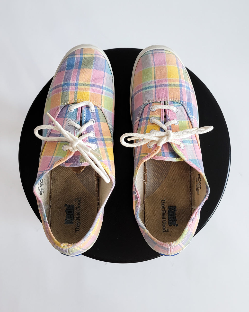1983 Keds Pastel Plaid Shoe Sz 9.5
