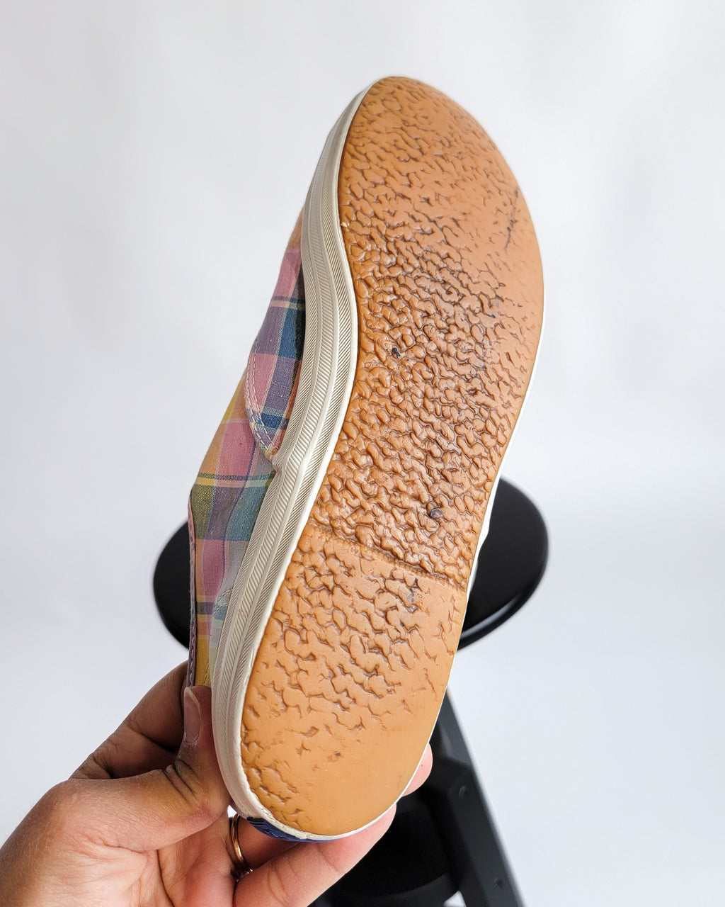 1983 Keds Pastel Plaid Shoe Sz 9.5