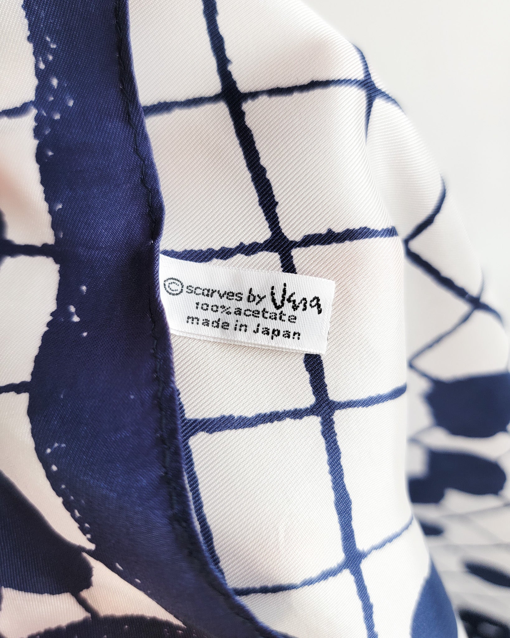 80s Vera Navy White Go Game Scarf