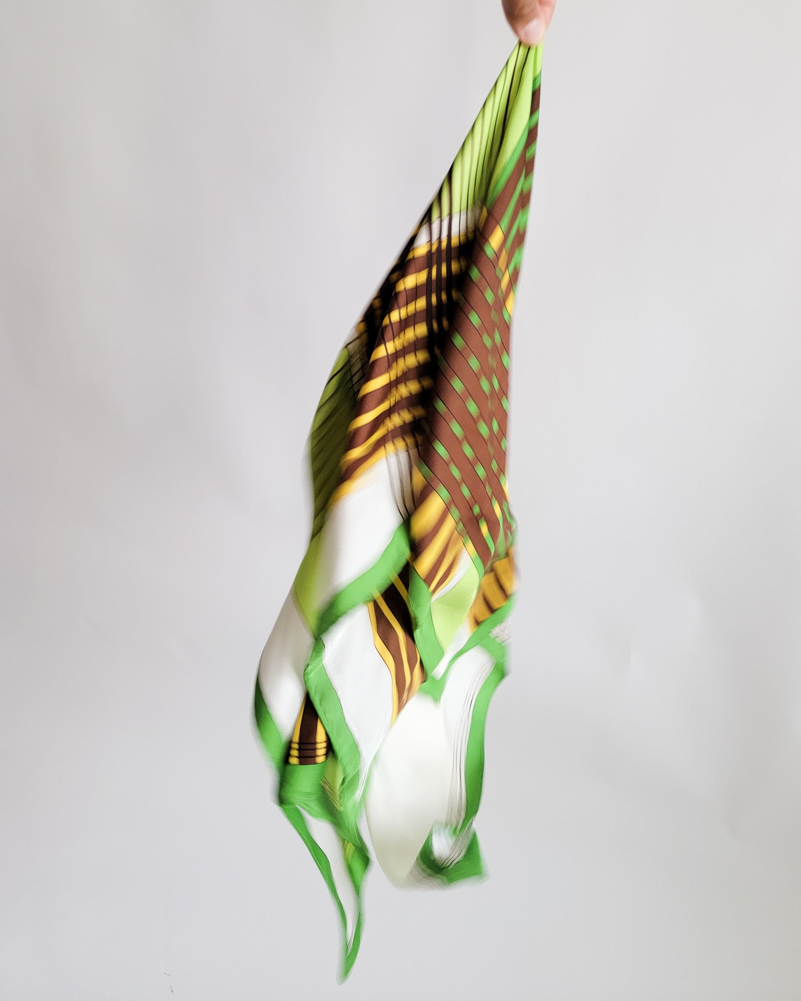 90s Bright Green Plaid Scarf