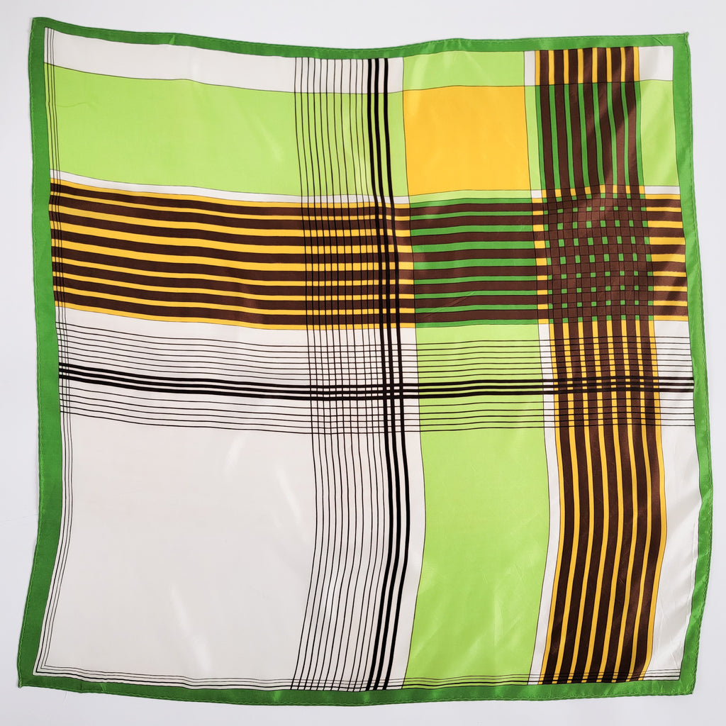90s Bright Green Plaid Scarf