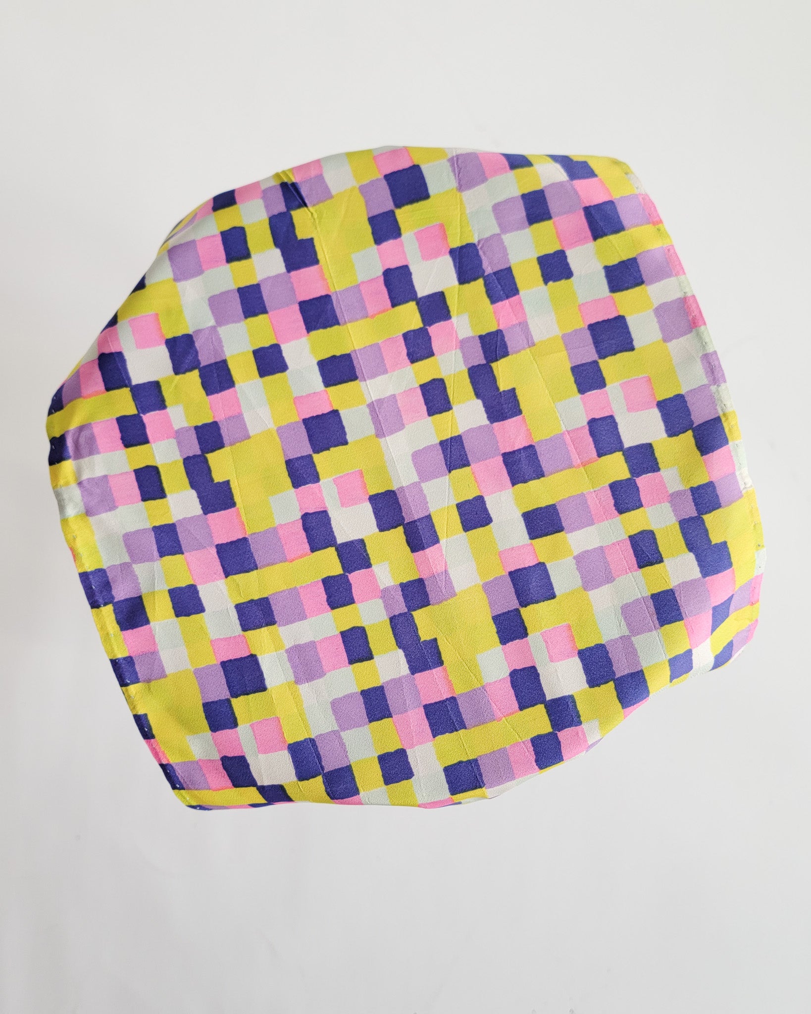 70s Multi-Color Squares Polyester Scarf