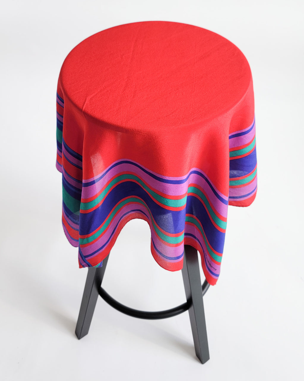 80s Liz Claiborne Red Colorful Silk Scarf