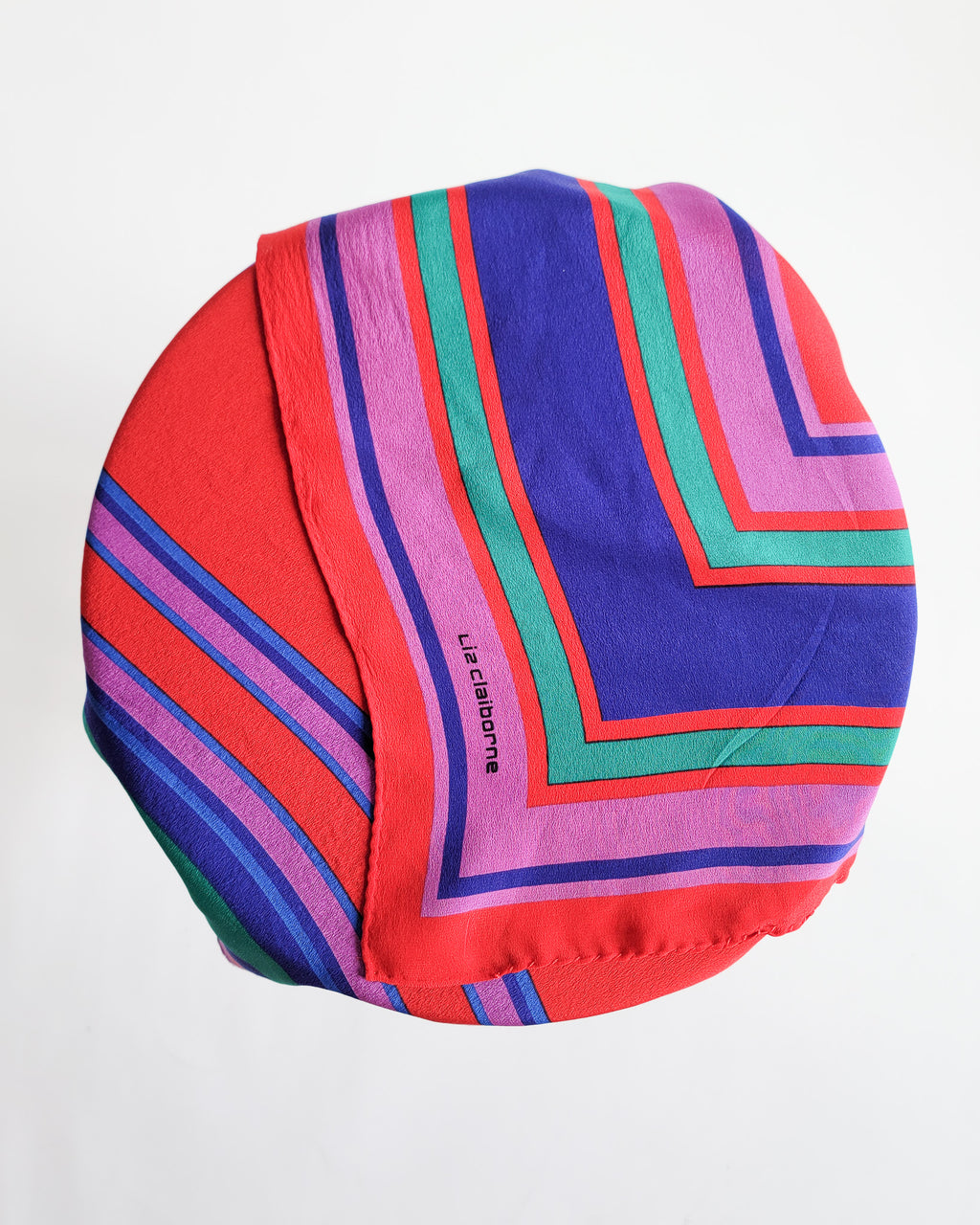 80s Liz Claiborne Red Colorful Silk Scarf