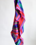 80s Liz Claiborne Red Colorful Silk Scarf