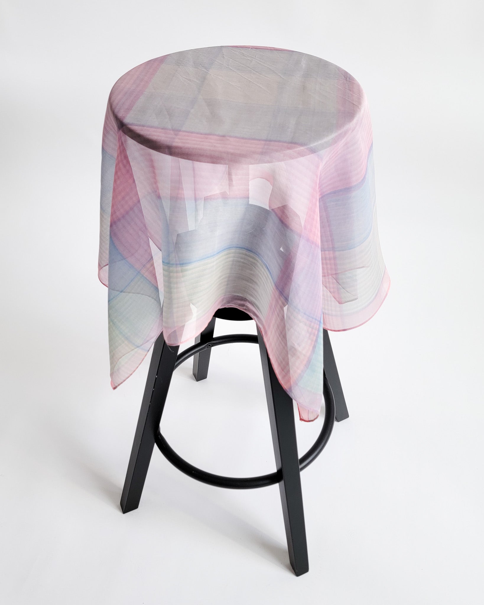 90s Sheer Pastel Plaid Scarf