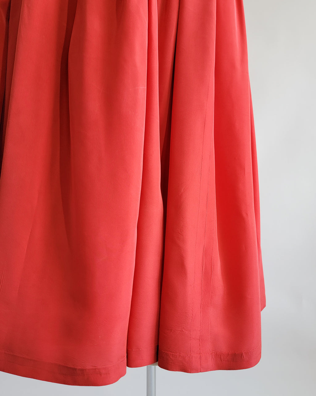 60s Red Silk Taffeta Bow Front Bustier Dress