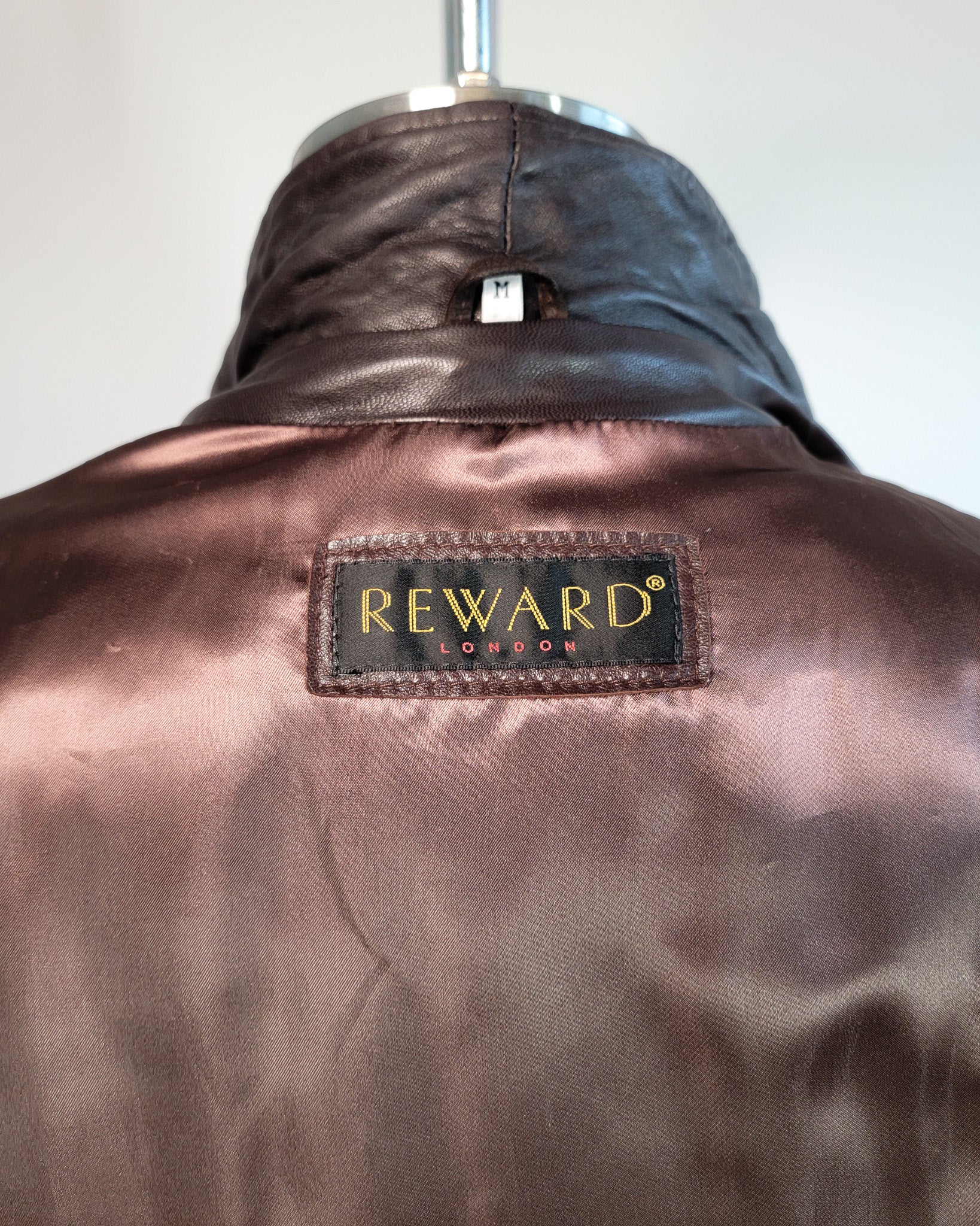 80s Brown Leather & Suede Mock Neck Paneled Coat