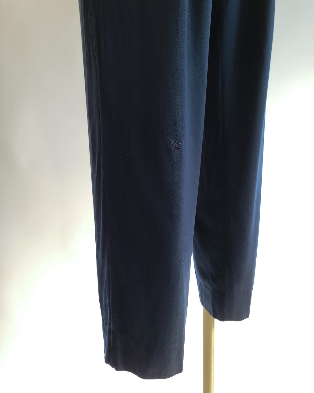 80s Kenzo Navy Reverse Pleated Wool Visibly Mended Pants