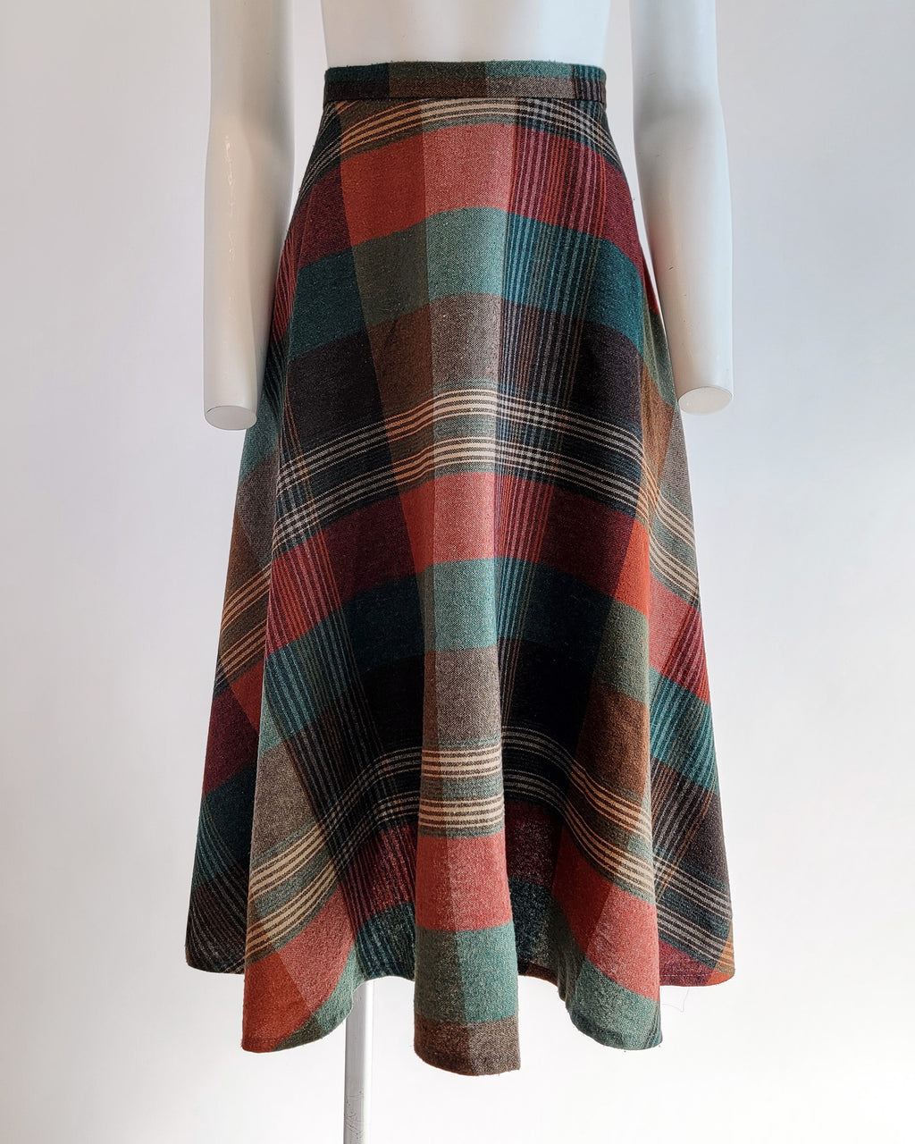 70s Matthew Royce Wool Plaid Skirt