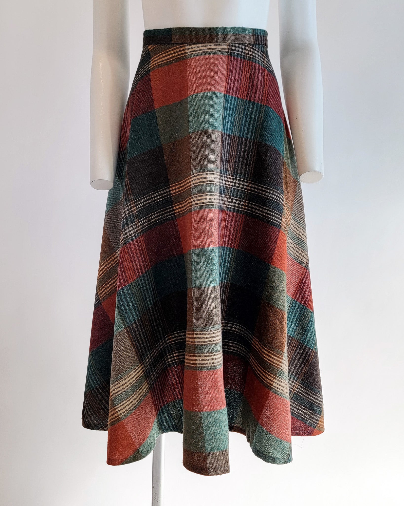 70s Matthew Royce Wool Plaid Skirt