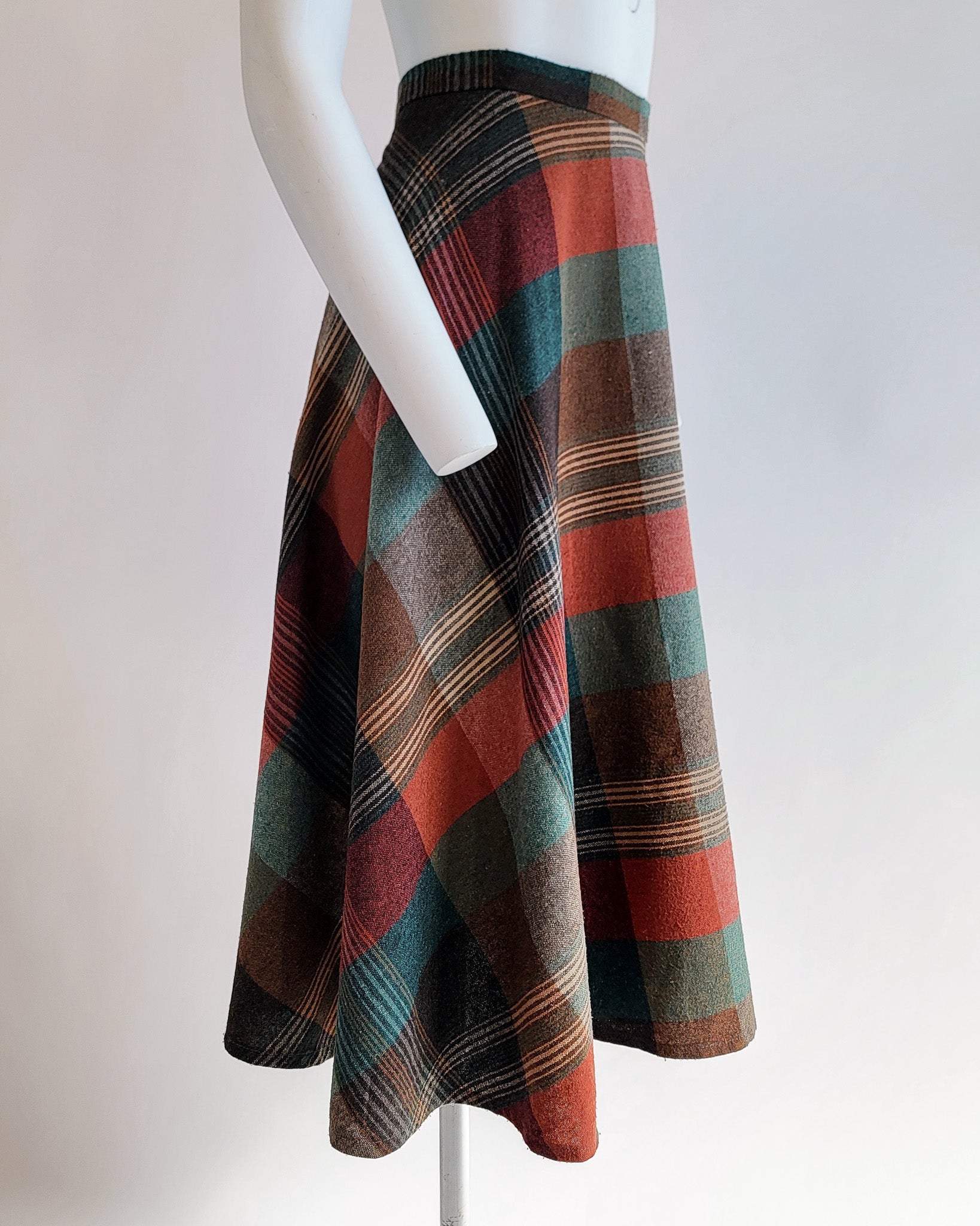 70s Matthew Royce Wool Plaid Skirt