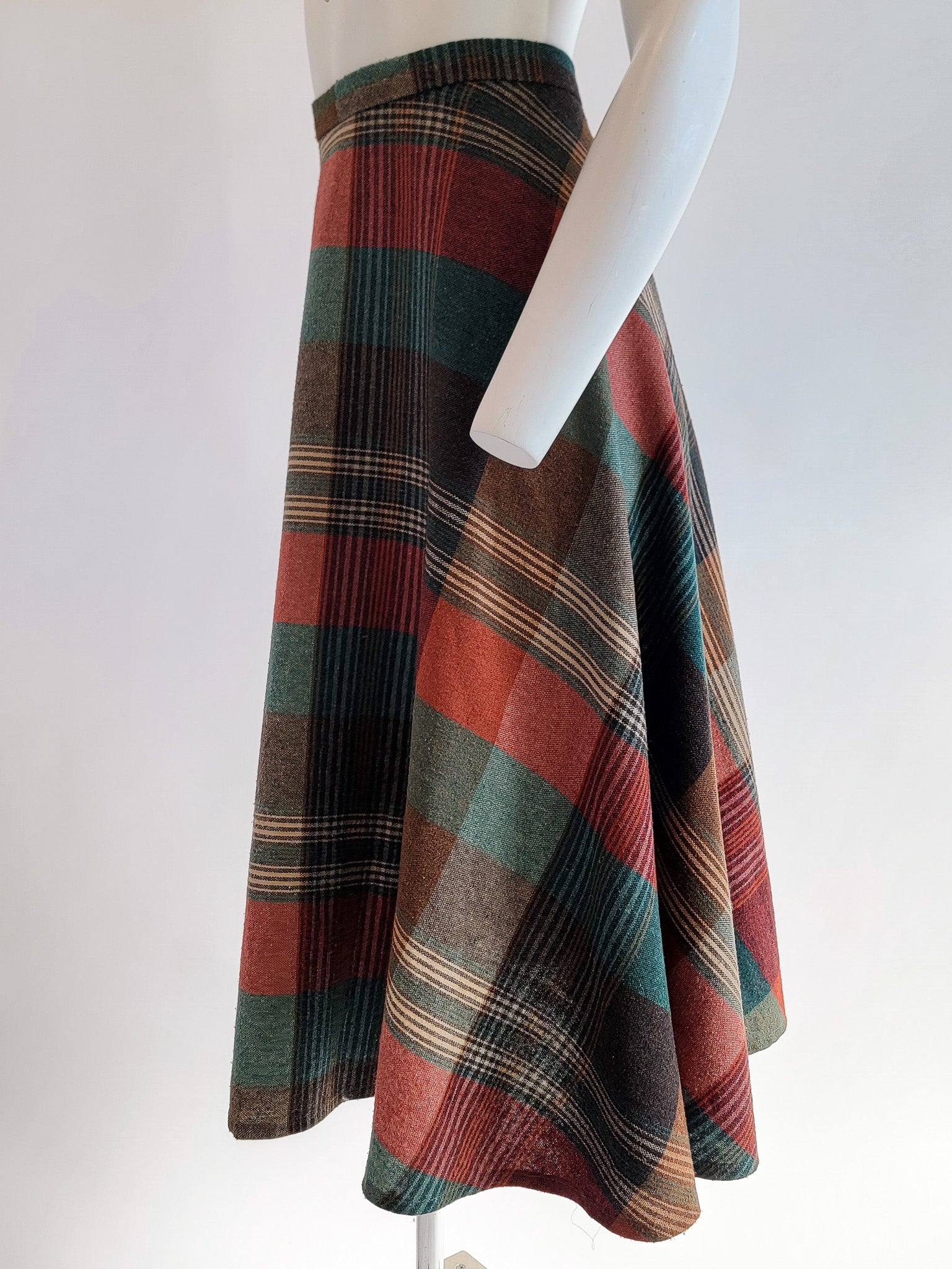70s Matthew Royce Wool Plaid Skirt
