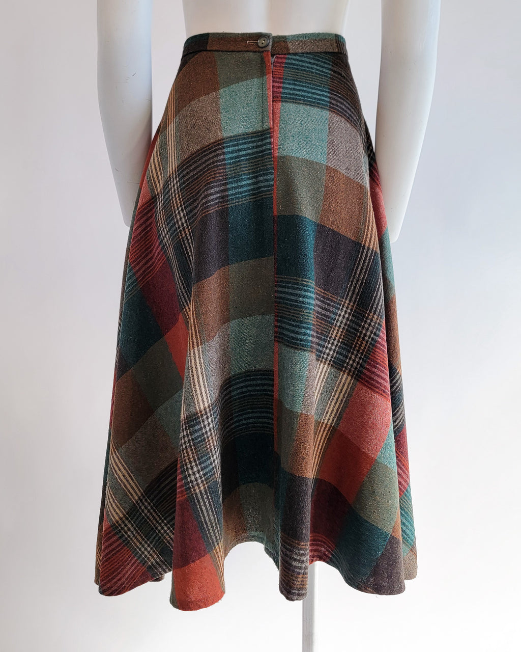 70s Matthew Royce Wool Plaid Skirt