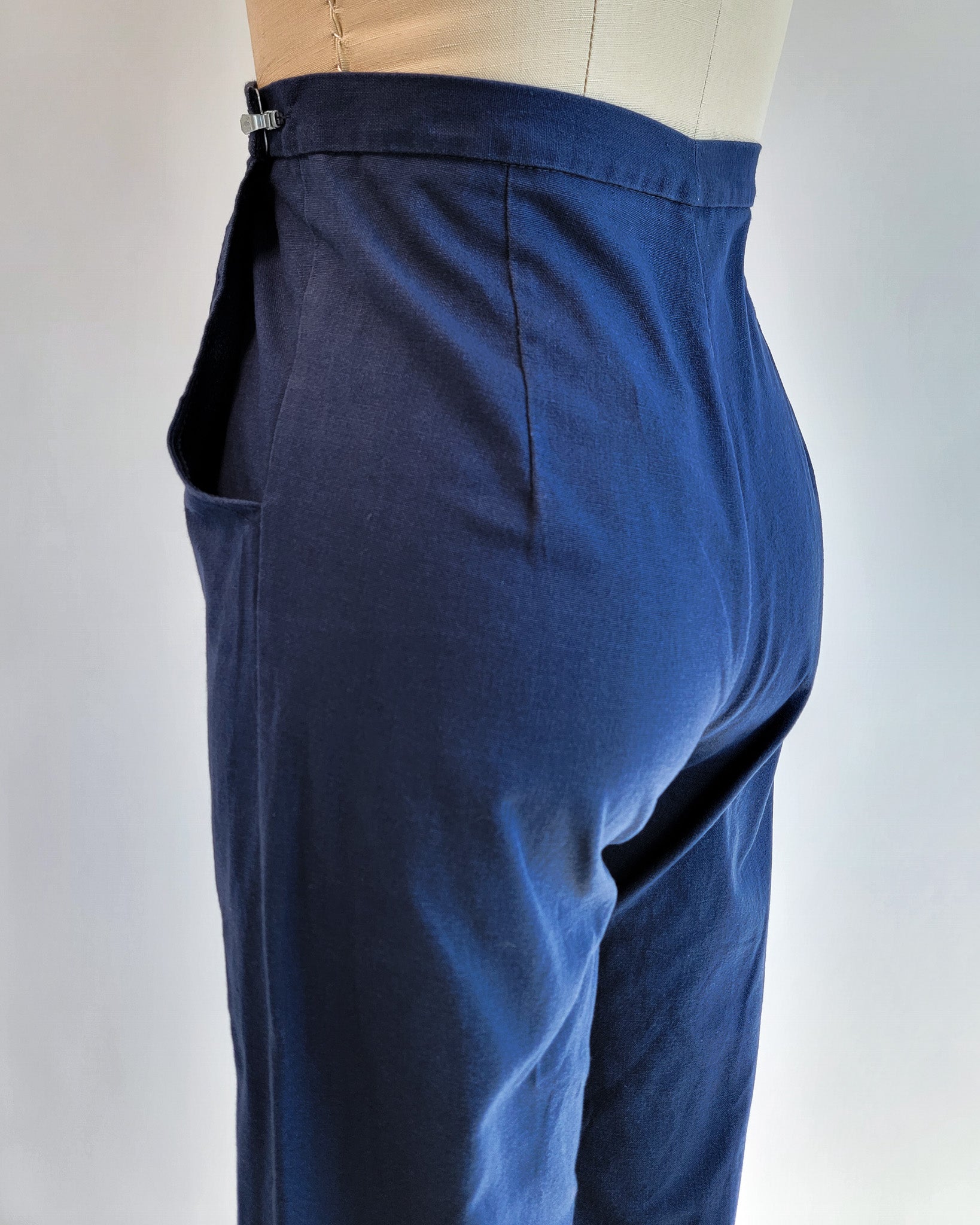 70s Pia & Paula Finish Navy Cotton Maternity Pants