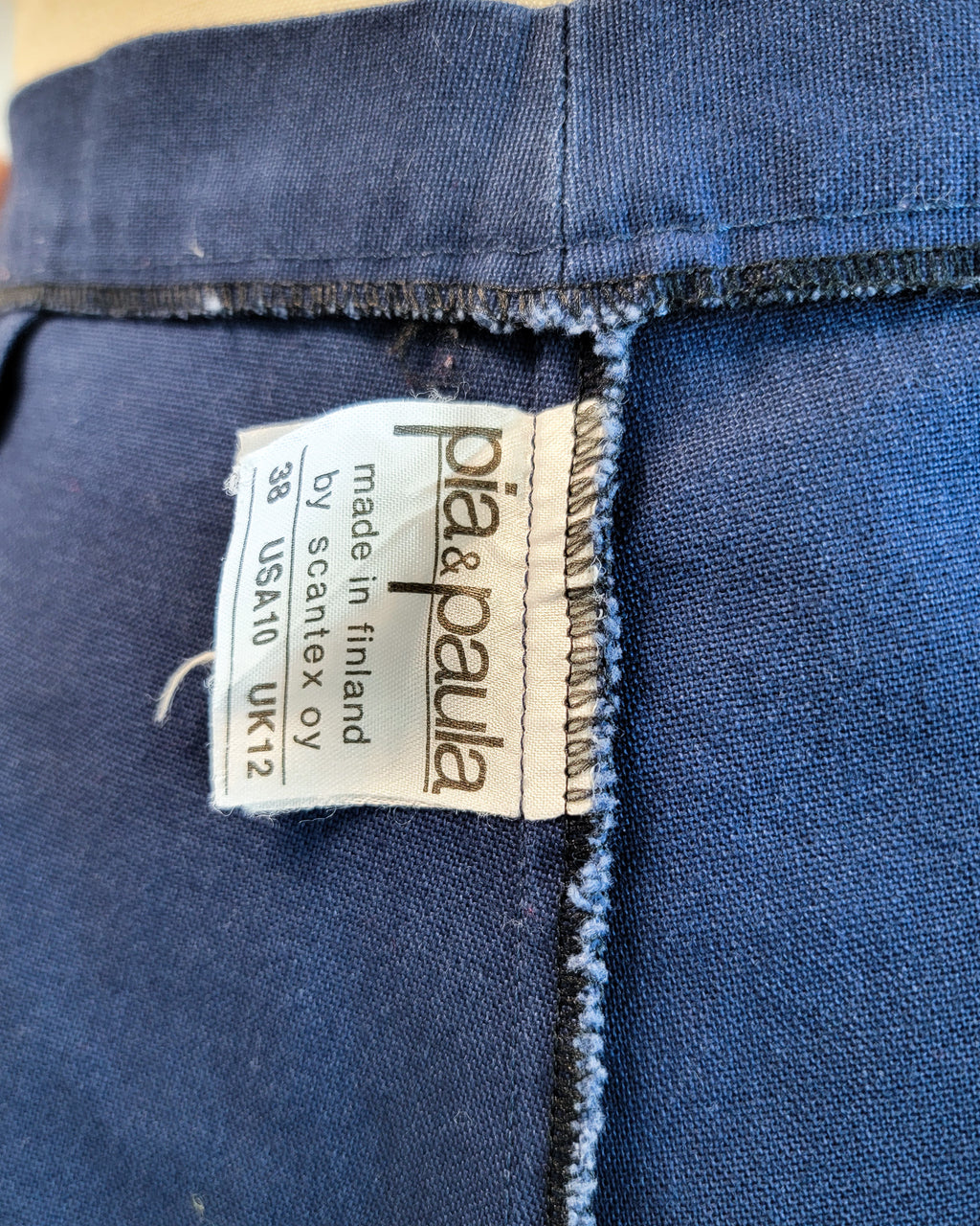 70s Pia & Paula Finish Navy Cotton Maternity Pants