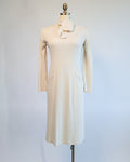 80s Alma Cream Italian Knit Midi Dress