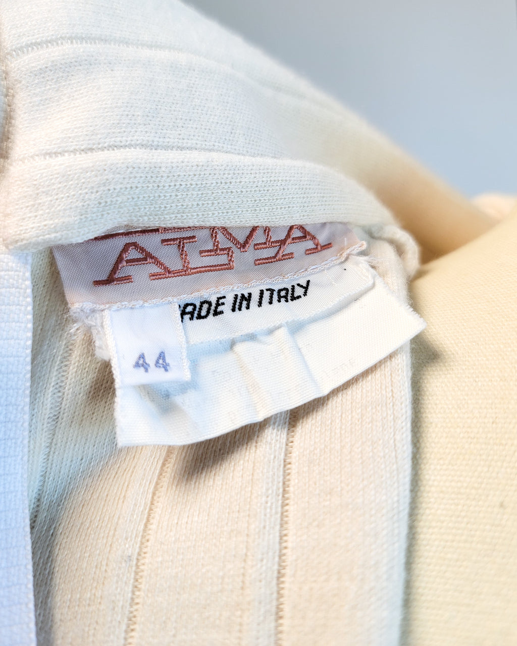 80s Alma Cream Italian Knit Midi Dress