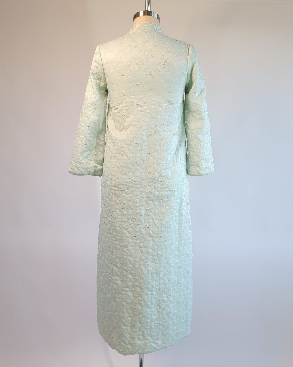 50s Odette Barsa Rainbow Spider Web Embroidered Quilted Robe