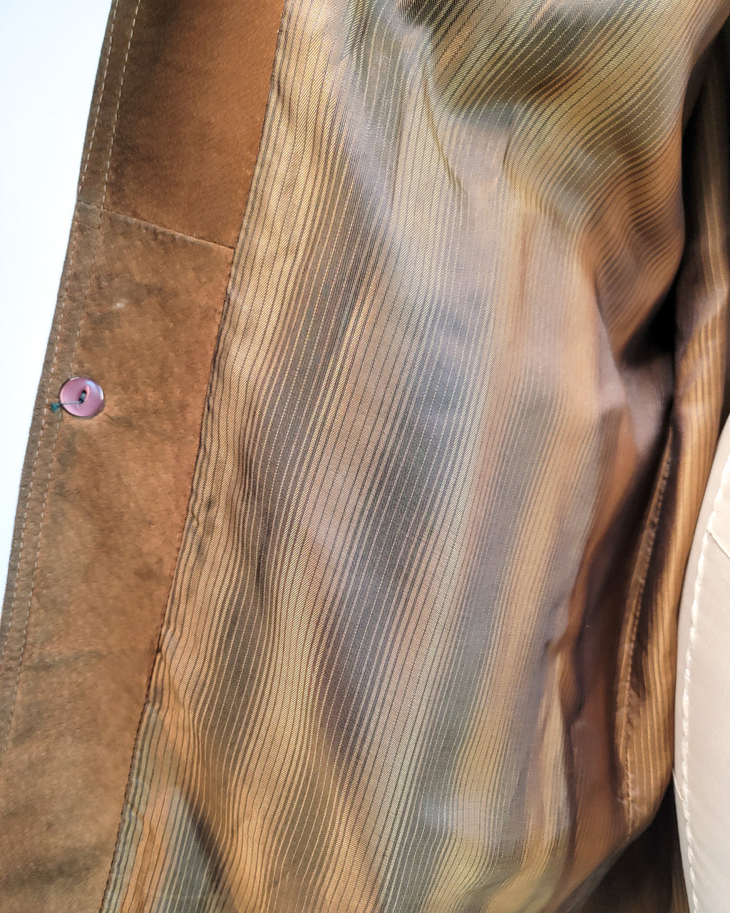 70s Morlands Pigskin Cognac Leather Coat w Belt