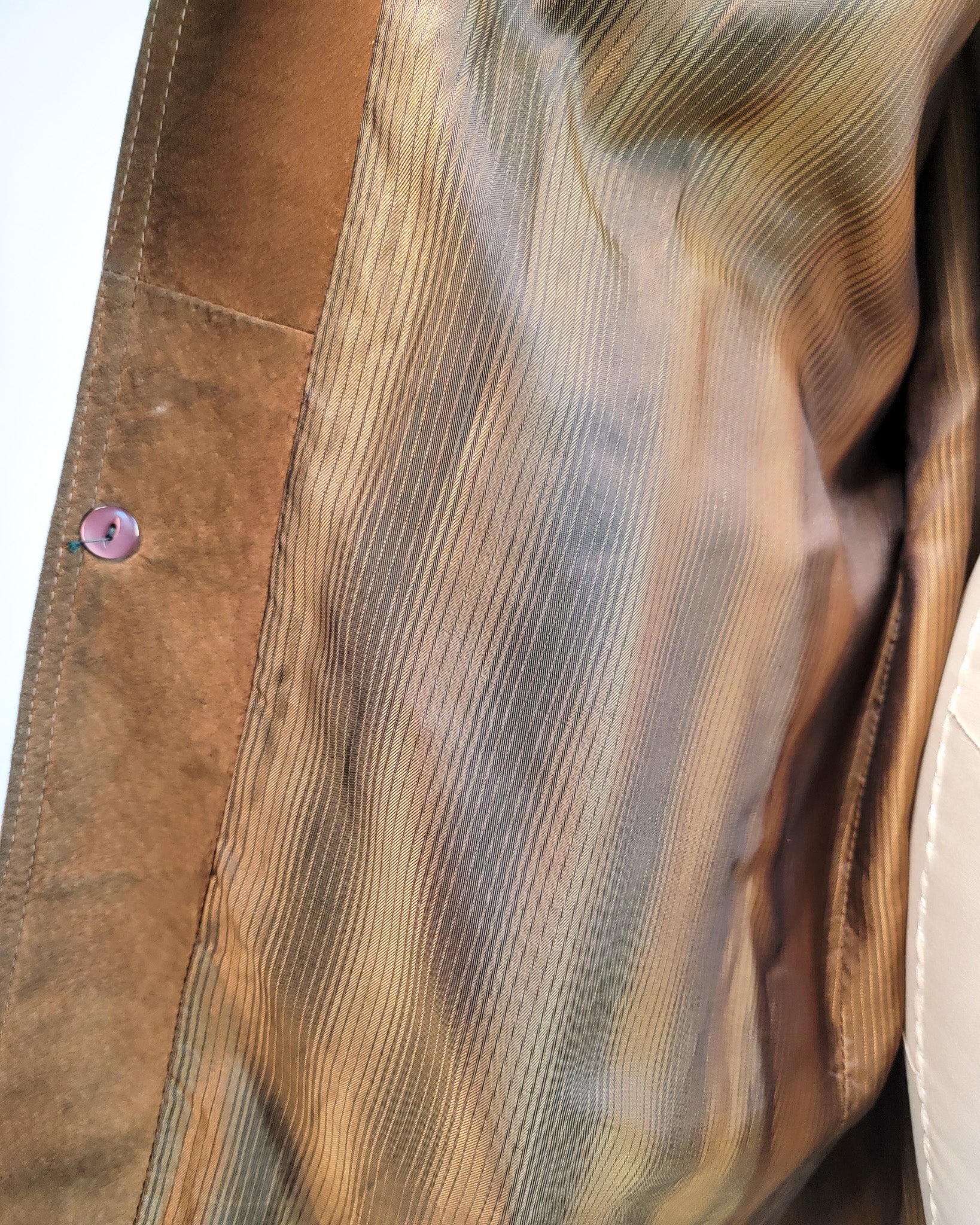 70s Morlands Pigskin Cognac Leather Coat w Belt