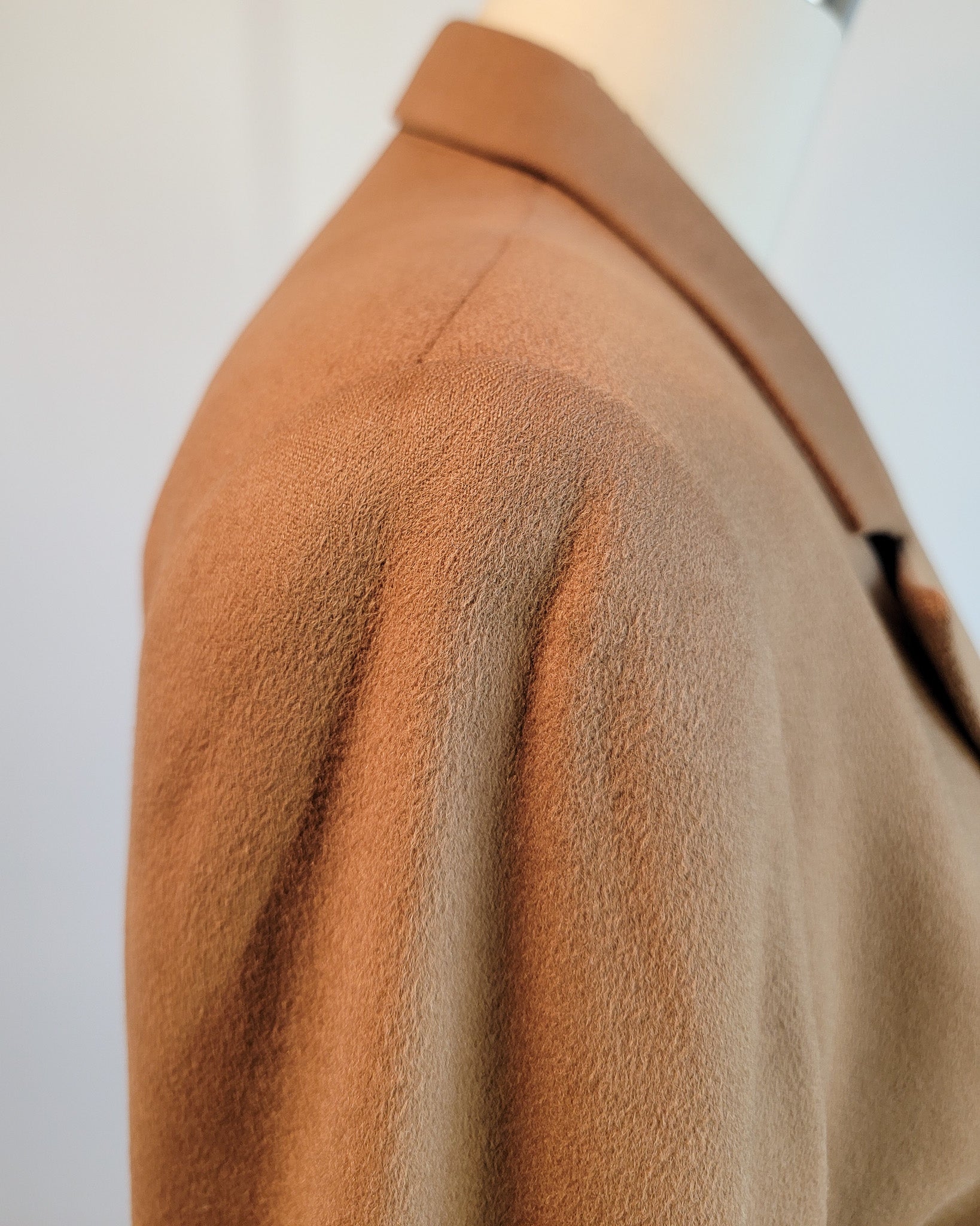 80s Valentino Miss V Loro Piano Cashmere Peak Lapel Double Breasted Brass Button Blazer