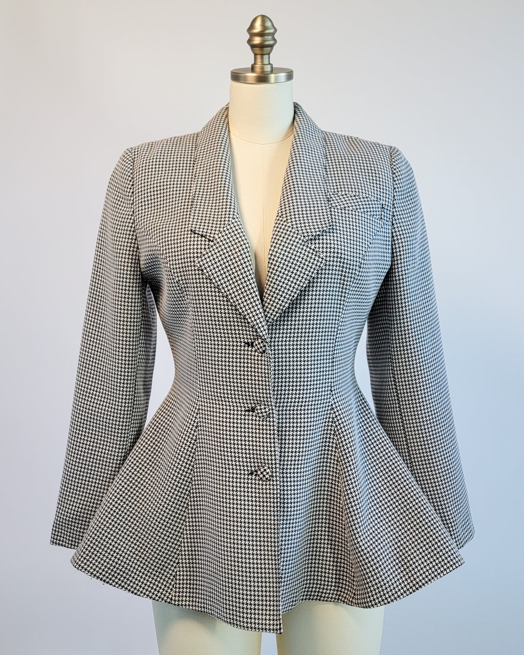90s Zandra Rhodes at Fifth Avenue BW Houndstooth Riding Blazer