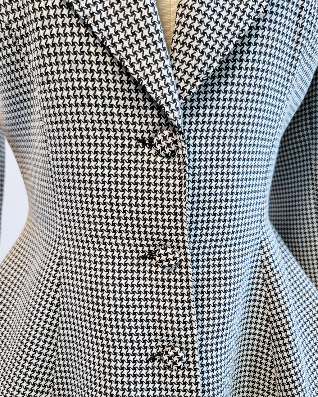 90s Zandra Rhodes at Fifth Avenue BW Houndstooth Riding Blazer