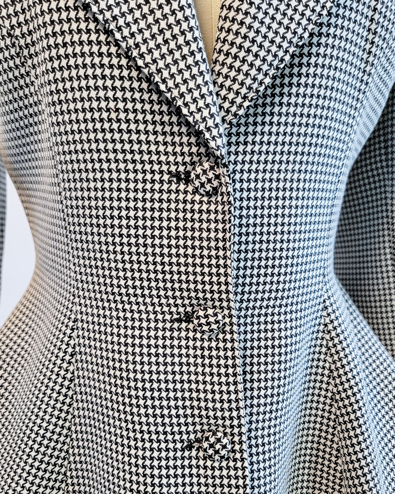 90s Zandra Rhodes at Fifth Avenue BW Houndstooth Riding Blazer