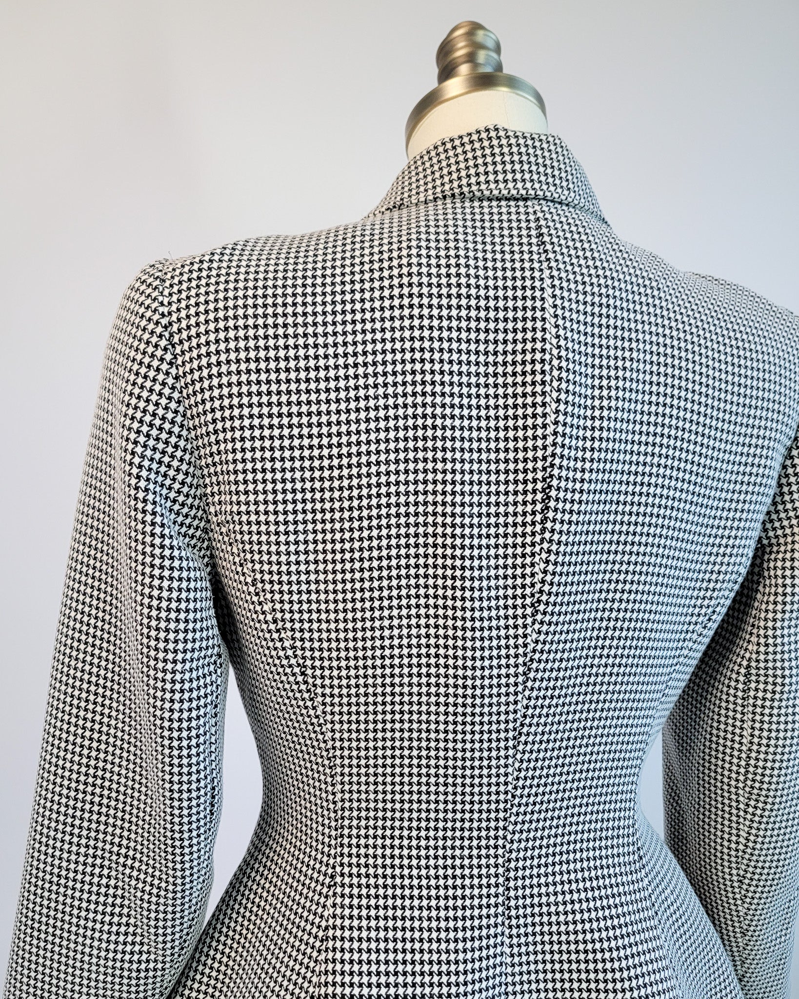 90s Zandra Rhodes at Fifth Avenue BW Houndstooth Riding Blazer