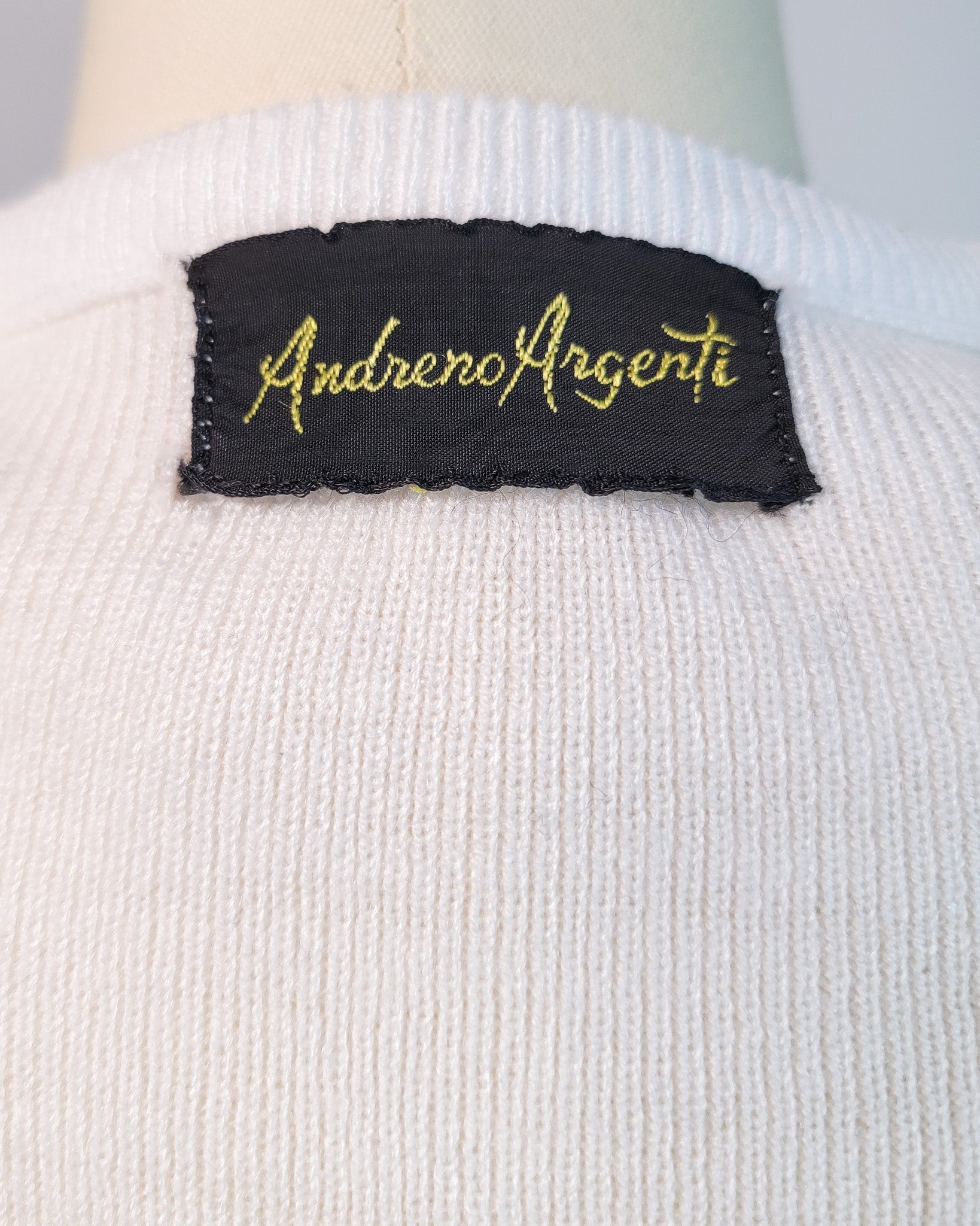 70s Embroidered Golf Acrylic V-neck Sweater