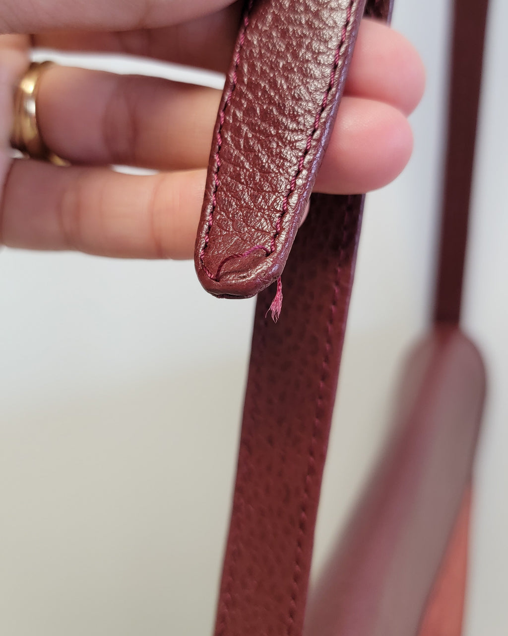 90s Authentic Loewe Monogram Leather & Nubuck Oxblood Shoulder Bag
