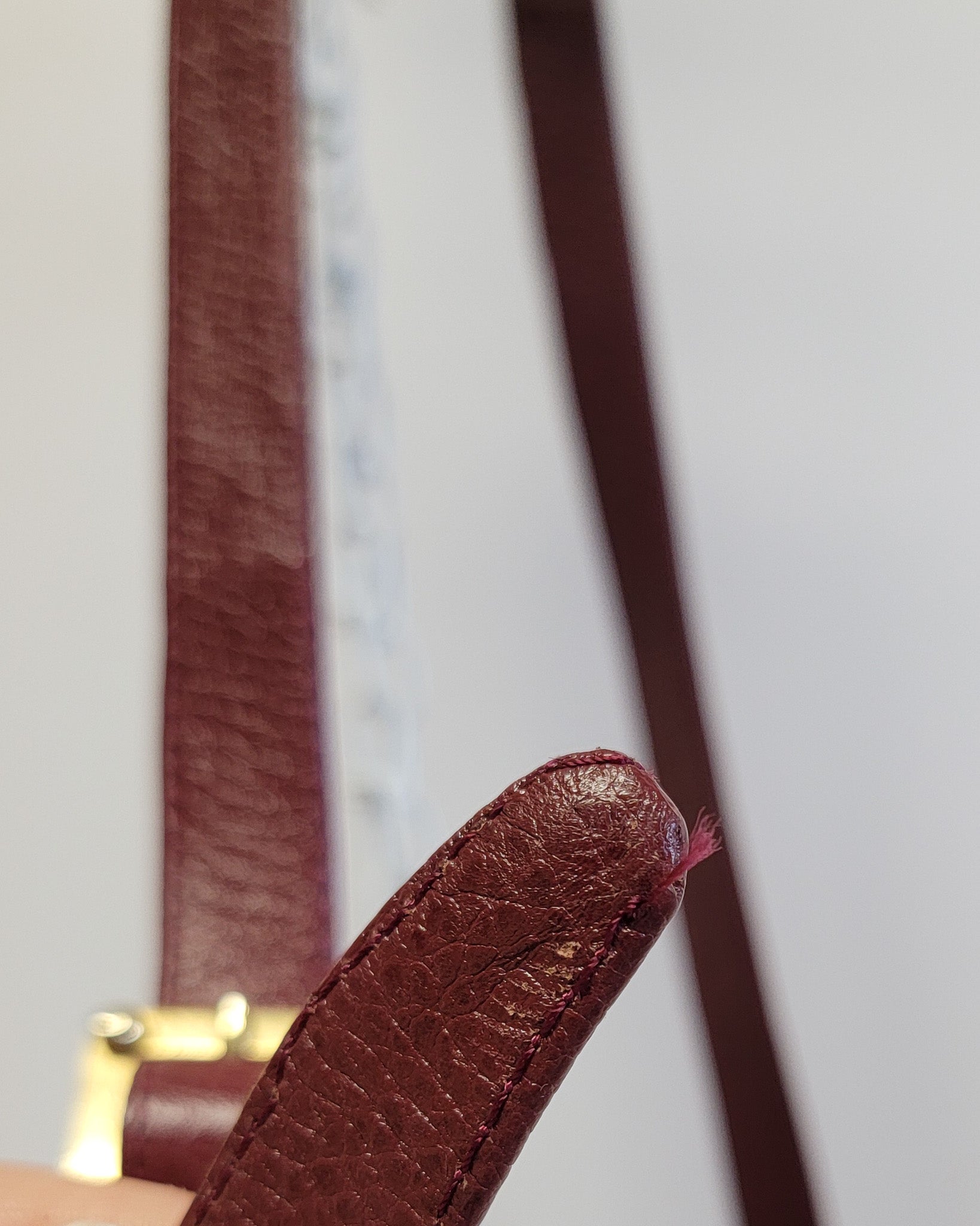 90s Authentic Loewe Monogram Leather & Nubuck Oxblood Shoulder Bag