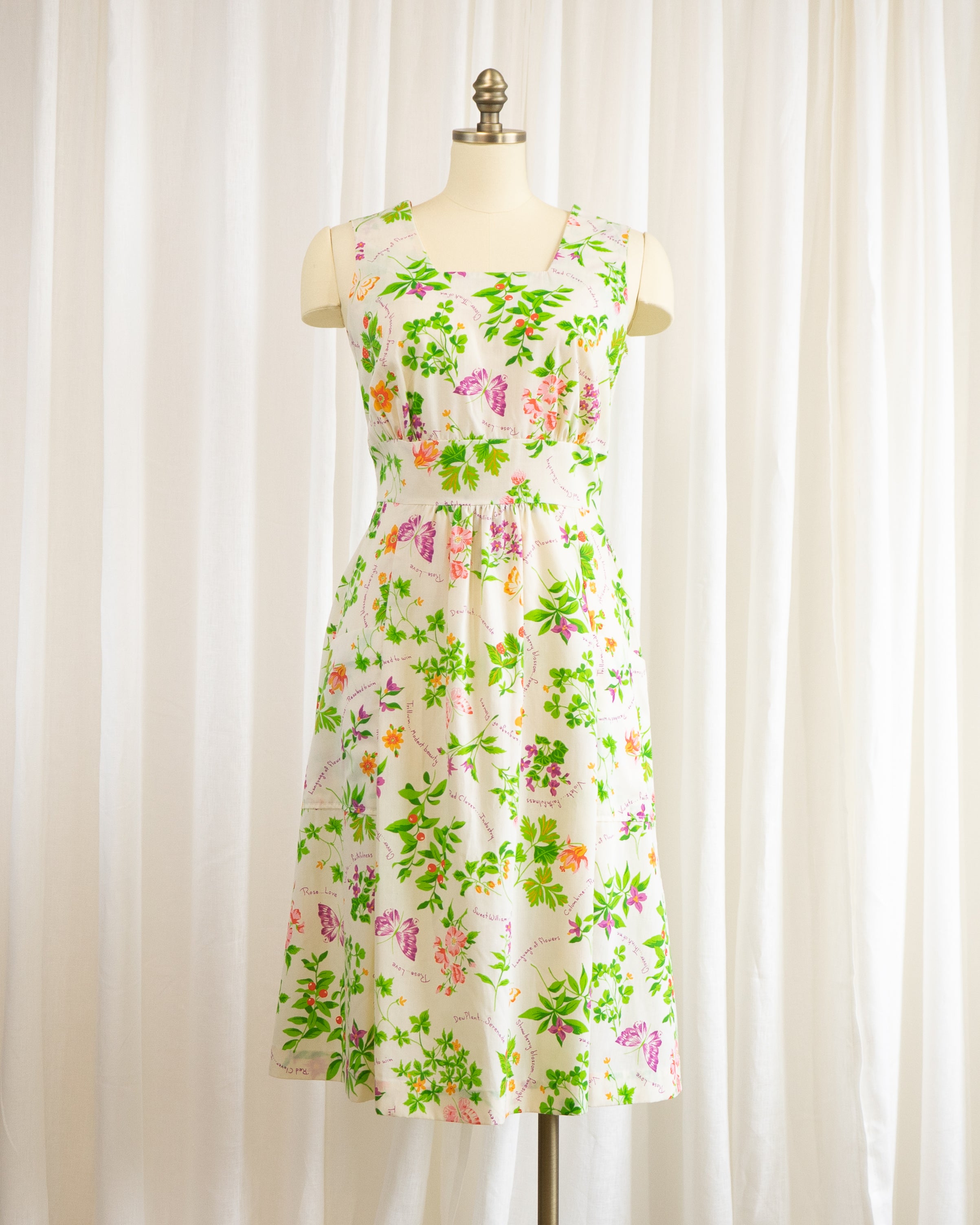 1960s "Language of Flowers" Summer Dress