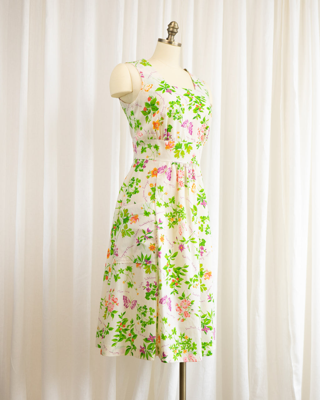1960s "Language of Flowers" Summer Dress