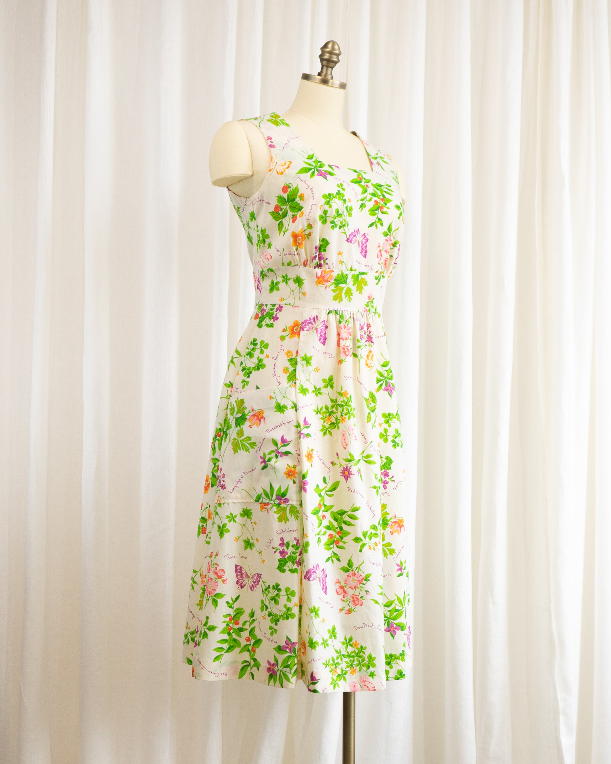 1960s "Language of Flowers" Summer Dress