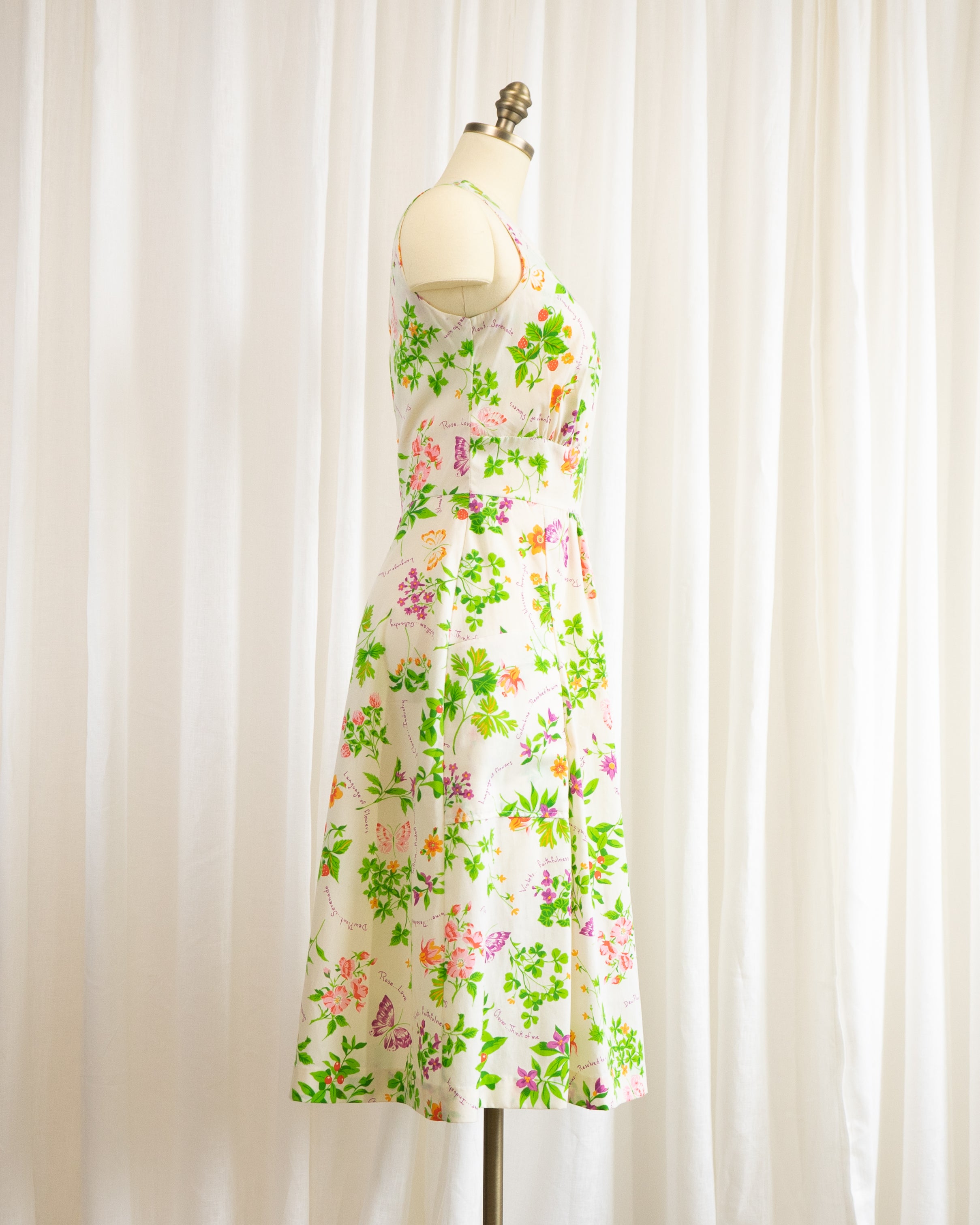1960s "Language of Flowers" Summer Dress