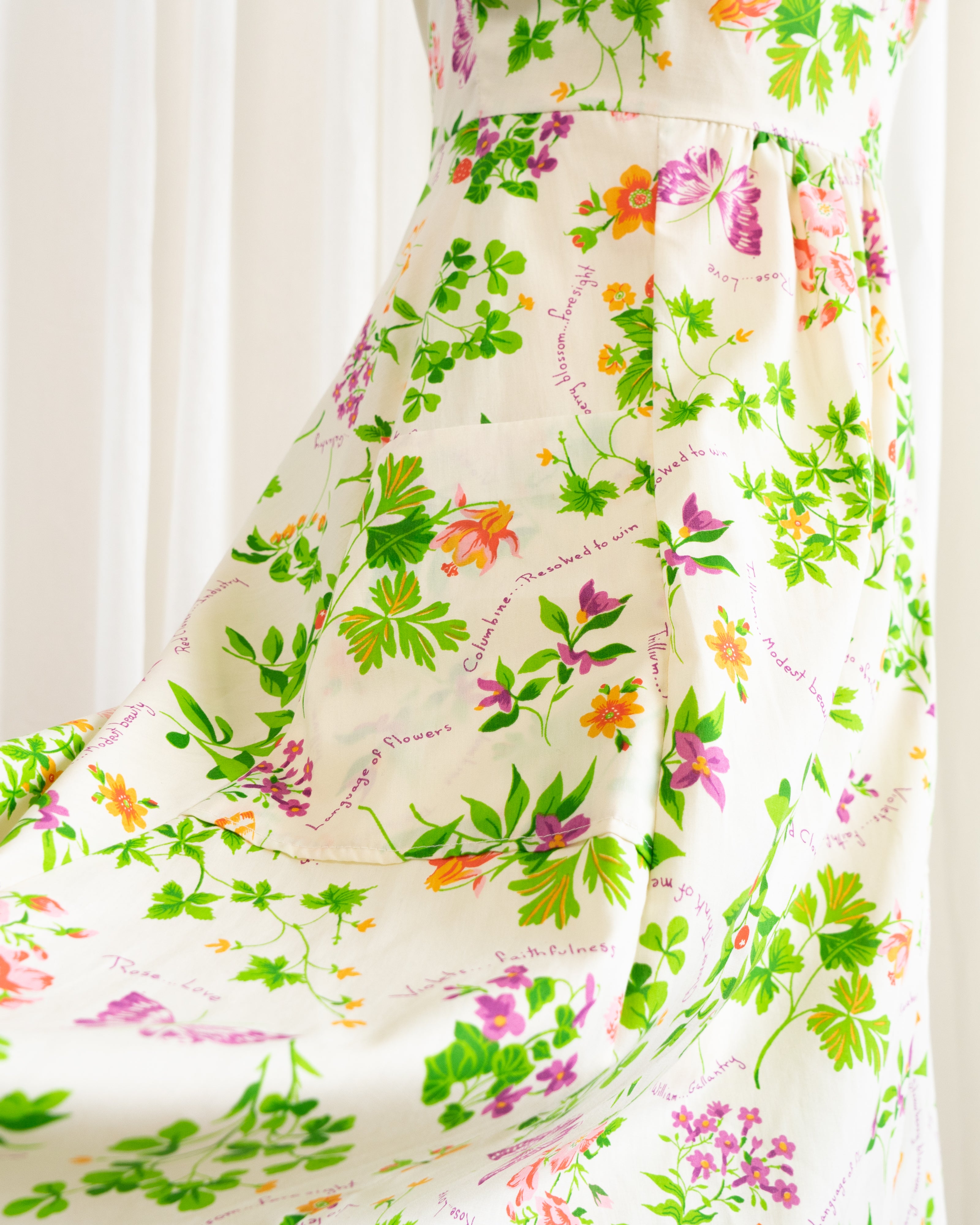1960s "Language of Flowers" Summer Dress