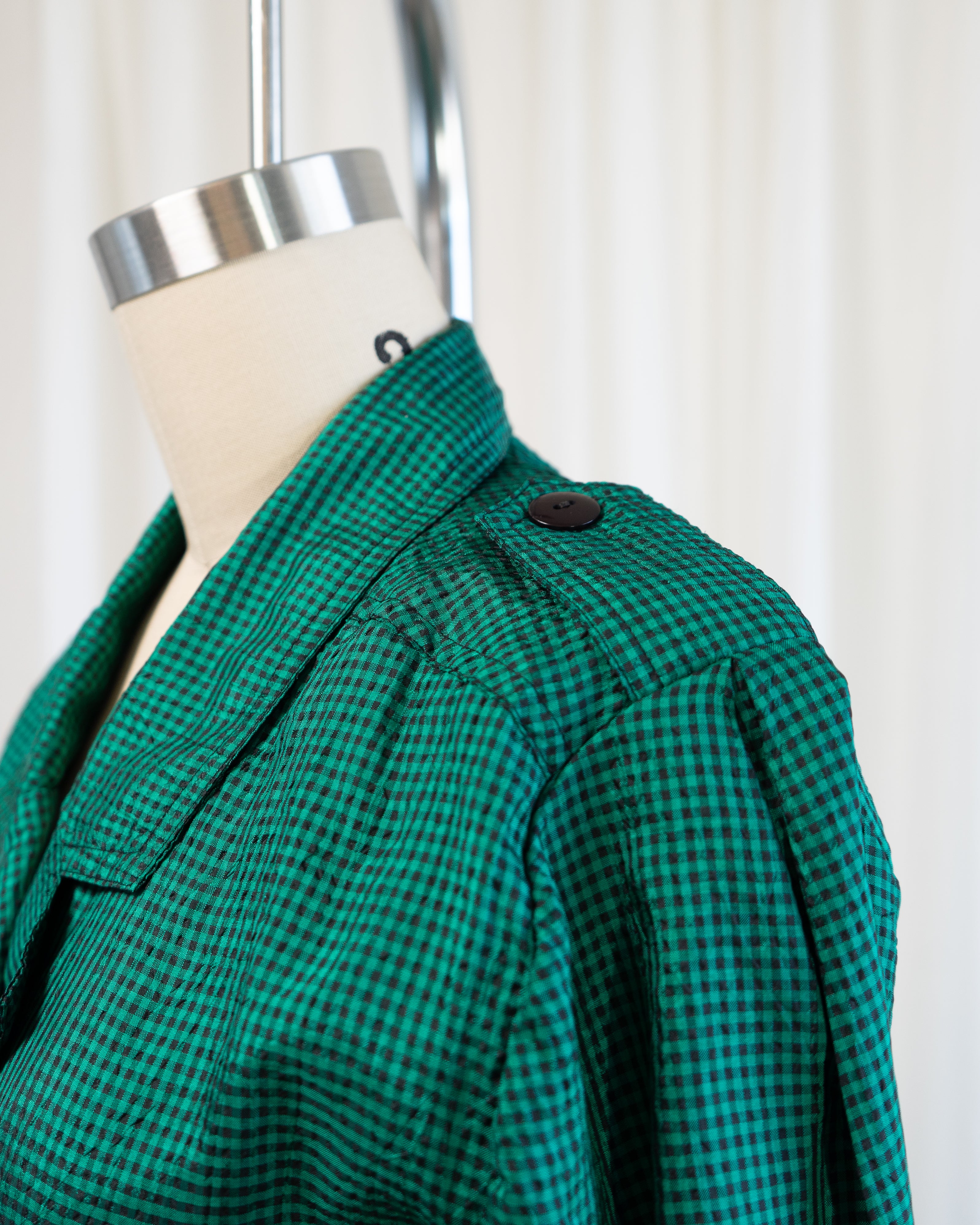 1980s Emerald Gingham Jumpsuit