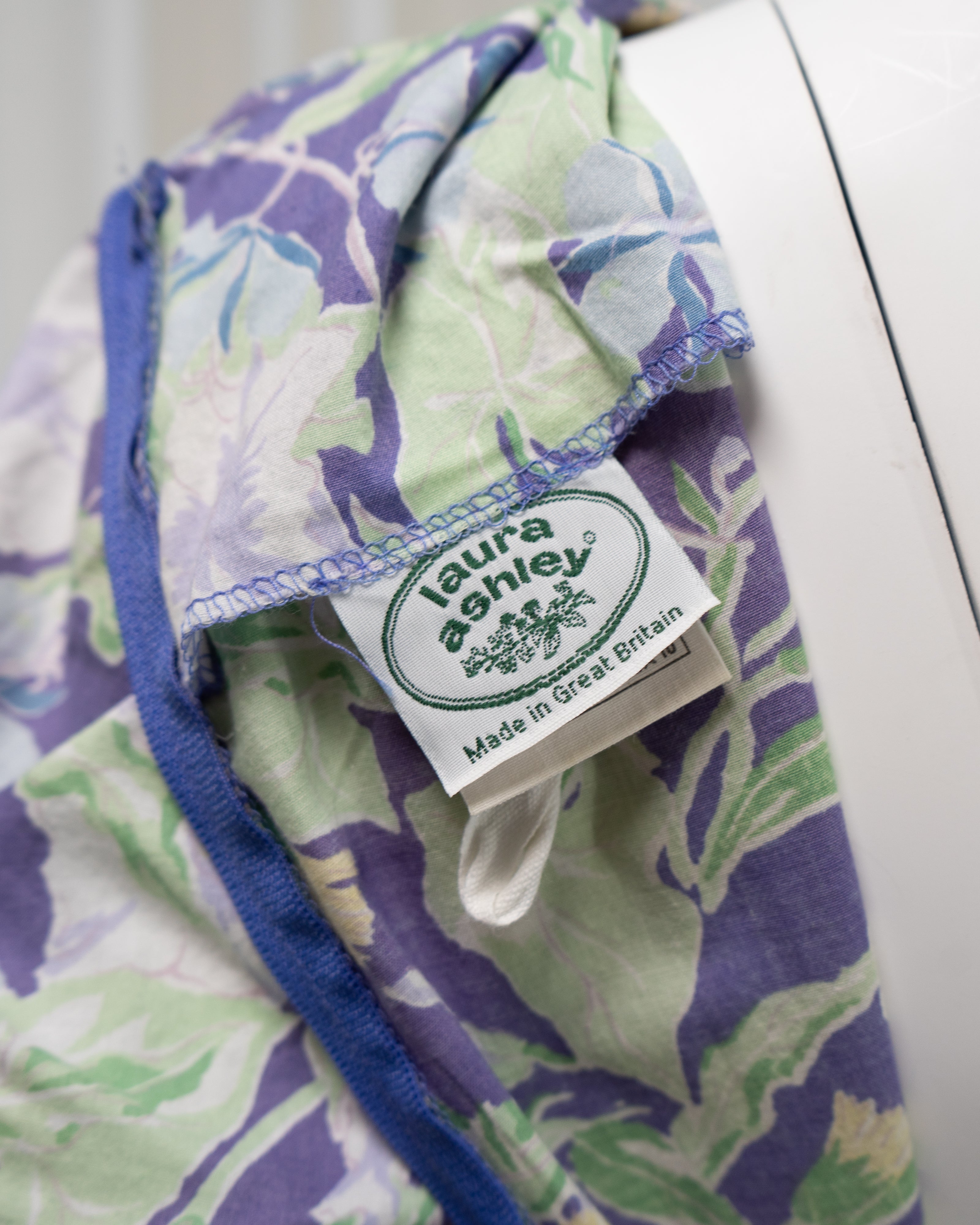 1980s Laura Ashley Ivy Puff Sleeve Dress with Belt