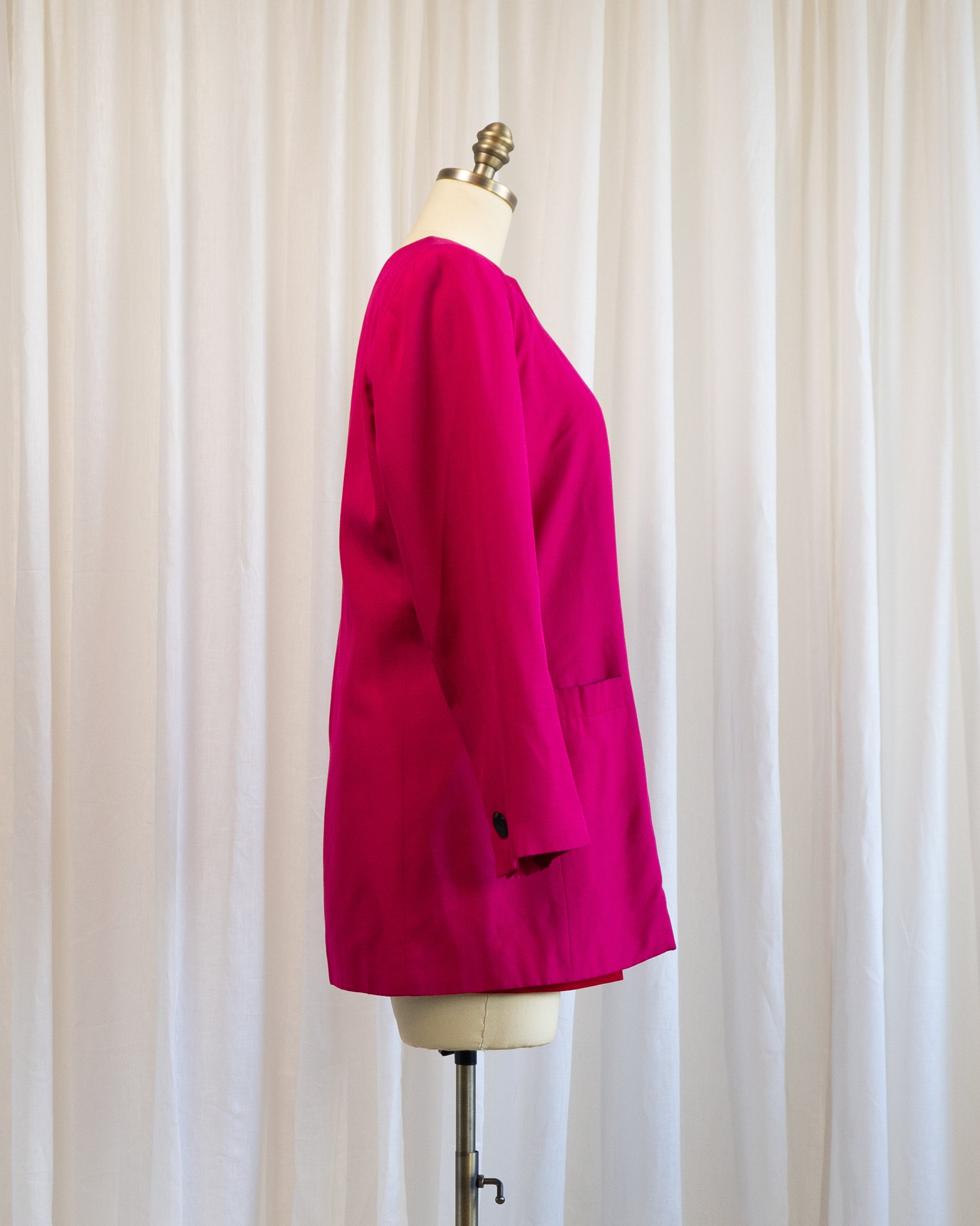 1990s Hot Pink Chili Red Suit Set
