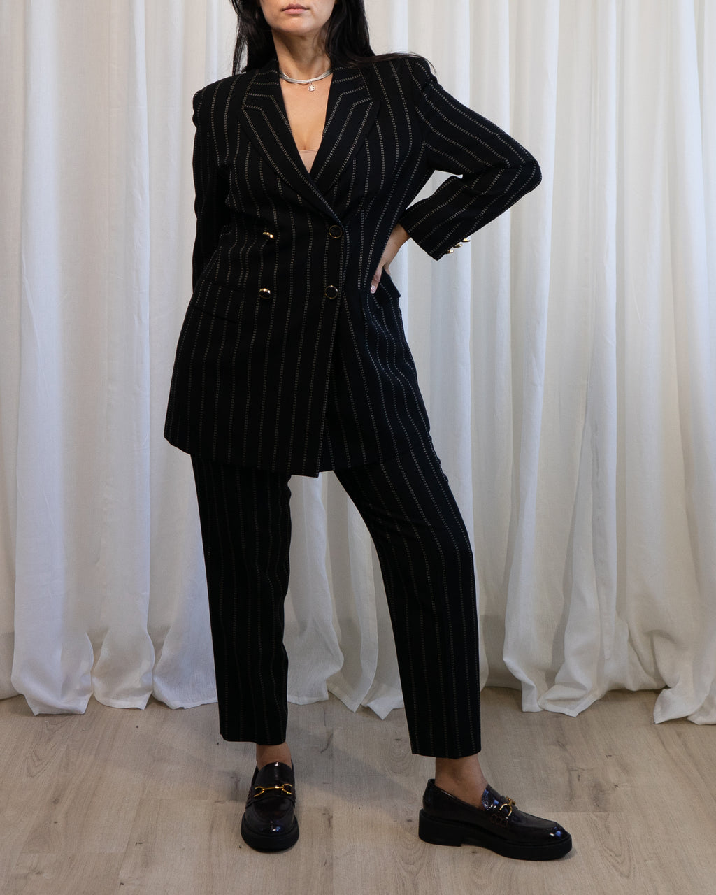 1980s Escada by Margaretha Ley Pinstriped Suit