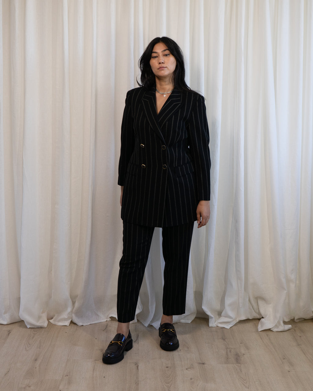 1980s Escada by Margaretha Ley Pinstriped Suit